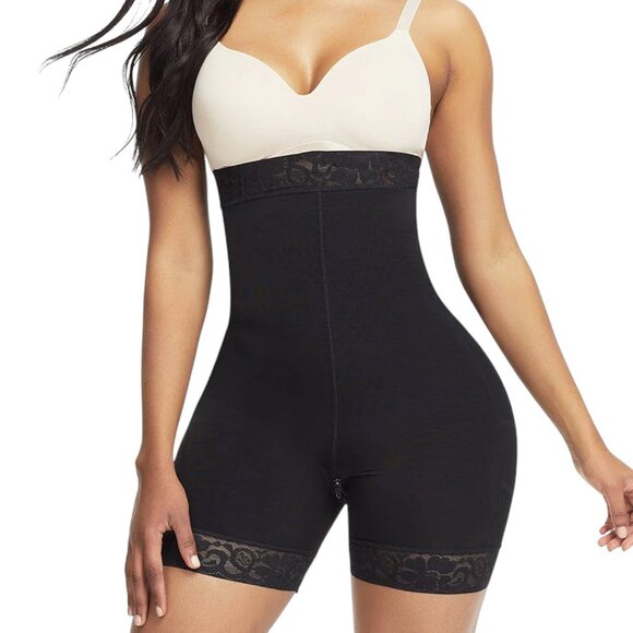✨ Comfort Lace-Trim High-Waisted Shapewear Shorts Curves Shaper Butt Lifter - Picture 4 of 5
